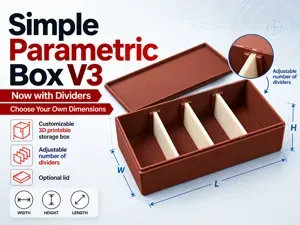 Parametric Storage Box V3 – Adjustable Dividers