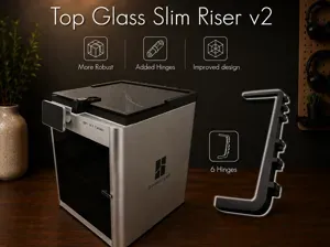 Top Glass Slim Riser v2 - X1C P2S P1P P1S