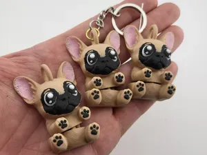 Bulldog Keychain Articulated Flexi Toy Kawaii DOG