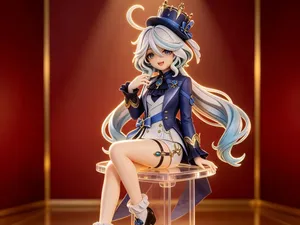 原神 芙宁娜泡面压3D打印手办｜水神大人的泡面时光｜Q版坐姿萌物｜自己动手打造可爱“泡面搭档”