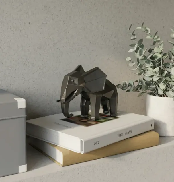 Deco Low Poly Elephant | Geometric Sculpture Decor — Фото 2 из 3
