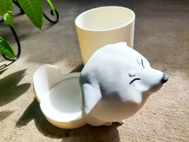 Happy Cartoon Shiba Inu Planter Pot Doge Puppy Dog — Image 7 of 17