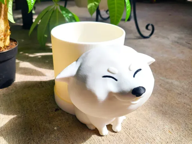 Happy Cartoon Shiba Inu Planter Pot Doge Puppy Dog — Image 8 of 17