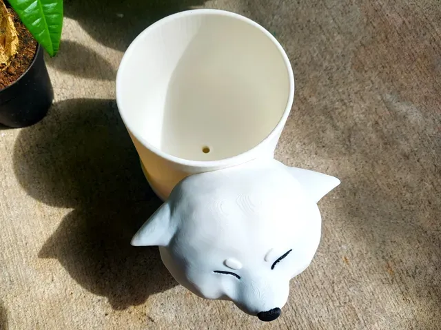 Happy Cartoon Shiba Inu Planter Pot Doge Puppy Dog — Image 5 of 17