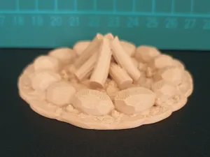 Miniature Campfire Terrain - Logs & Stones