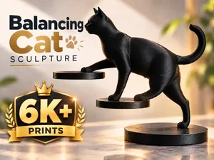 Balancing Cat Sculpture