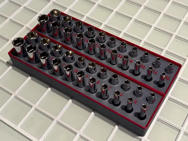 Icon 1/4" Drive SAE & Metric Socket Gridfinity Bin