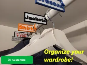 Closet rod labels/Ikea Pax rod label(Customizable)