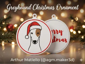 Greyhound Christmas Ornament