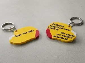Funny Chicken Nugget Keychain - Just the Dip