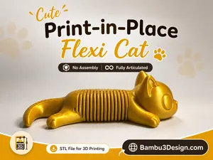 Cute Print-in-Place Flexi Cat