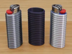 Modern Ribbed Grip Click Bic Lighter Sleeve