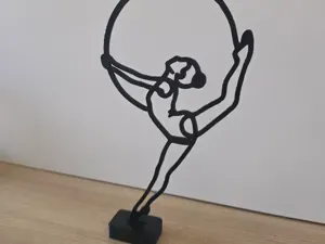 Rhythmic Gymnast with Hoop-Elegant Line Art Statue