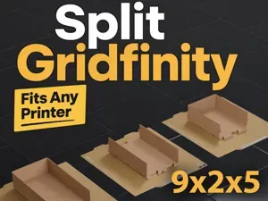 Gridfinity 9x2 Bin (5U) A1 Mini Dovetail Split Fit