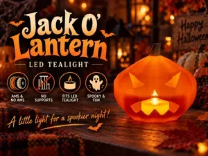 Halloween Pumpkin (Jack O' Lantern) LED TEALIGHT