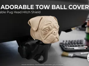 Cute Pug Tow Ball Cover - Dog Hitch Shield