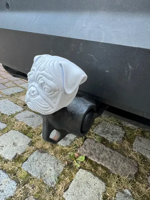 Cute Pug Tow Ball Cover - Dog Hitch Shield — Фото 3 из 6