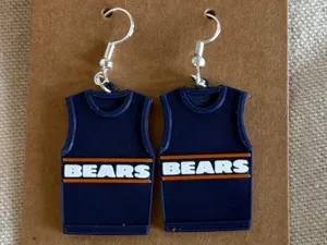 Chicago Bears Ditka Sweater Vest Earrings NFL
