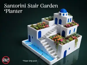 Greek Santorini Style Planter with Drip Tray