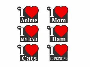 Keychain Collection | I Love ... Keychain