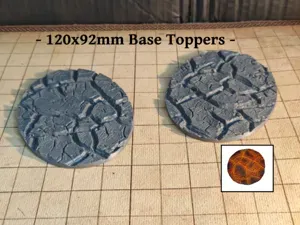 120 x 92 mm Lava / Deep Cracked Mud Base Toppers