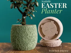 Plant Pot for Easter with hidden Twist Lock Tray