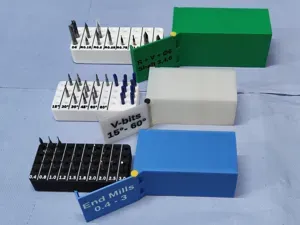 CNC Endmill & Bit Storage Case, Multi-Color Labels