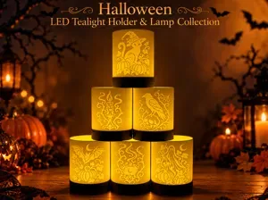 Halloween LED Tealight Holder & Lamp Collection