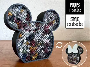 Mickey Mouse & Minnie poop bin, Waste Container