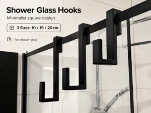 Minimalist Shower Glass Hooks - 3 Sizes