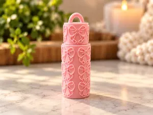 Bow ChapStick Holder Keychain