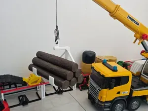 Bruder Kranaufnahme für Baumstamm