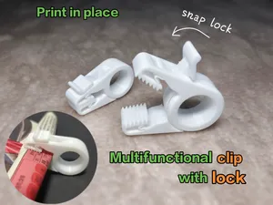 Multifunctional clip with lock V2 - Print in place