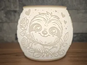 LED tea light/puck light with lid “ValentineSloth”