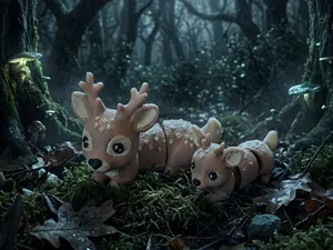 mini flexi stag and fawn