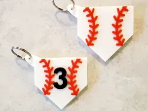 Customizable Baseball / Softball Keychain/Bag Tag