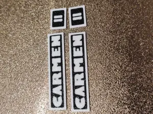 Vintage retro harmonica Carmen badges