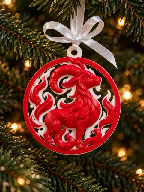 Fire Goat 2027 — Ornate Christmas Ornament — Фото 5 из 5