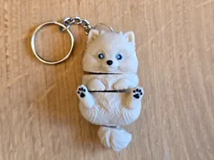 Pomeranian puppy dog flexi keychain