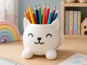 Cute Cat Pencil Holder–Desk Organizer-Art Supplies