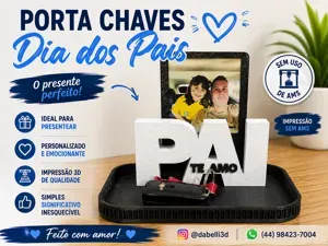 Porta chaves com foto para o Dia dos Pais