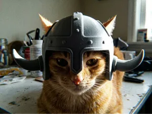 Viking helmet for cat