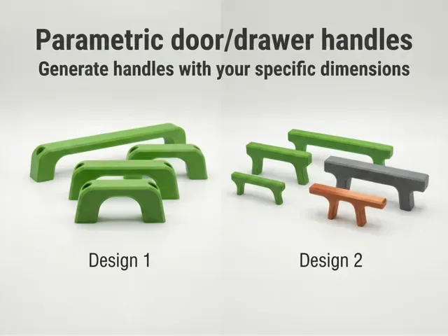 Parametric cabinet door and drawer handles