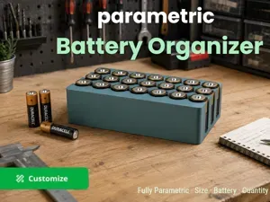 Parametric Battery Organizer – AA/AAA/C/D/18650