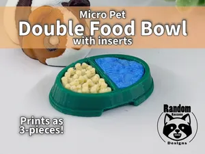 Dual Food bowl & inserts for Micro Pets