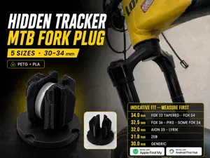 Hidden AirTag & Tracker MTB Fork Plug - 5 Sizes