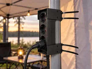 Power Strip Pole zip tie mount for Tent & Gazebo