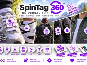 SpinTag 360 – Custom Shoe & Backpack Clip school