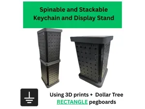 Spin/Stack Keychain Stand w/Dollar Tree Pegboard