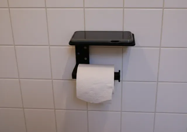 Toilet Paper Holder with Phone Shelf — Image 4 of 7